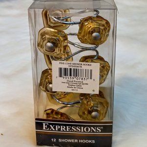 Vtg Expressions12 Pinecone Lodge Shower Hooks NEW